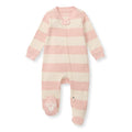 Rugby Stripe Organic Cotton Sleep & Play - Pink Sand