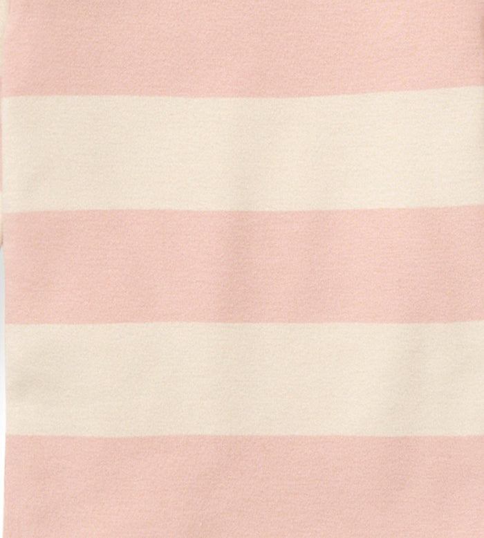 Rugby Stripe Organic Cotton Sleep & Play - Pink Sand