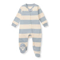Rugby Stripe Organic Cotton Sleep & Play - Quarry