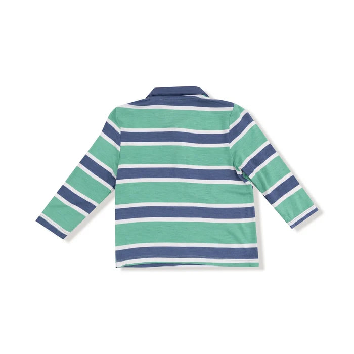 Rugby Stripe Polo Long Sleeve Shirt