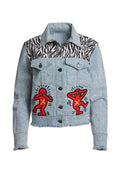 RUMOR EMBR BXY DISTRSD HEM JKT - STONE WASH/MULTI