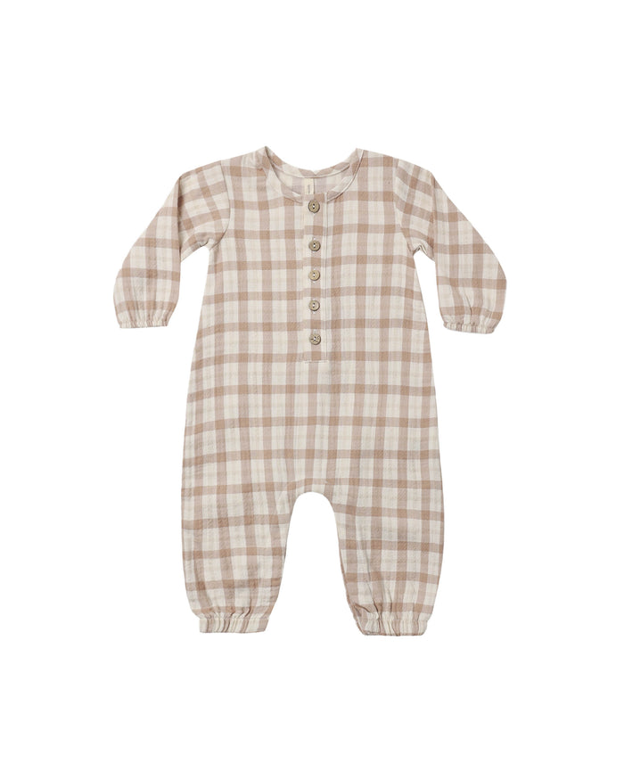 Rustic Plaid Woven Jumpsuit