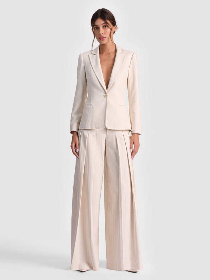 RYDER SLIM BLAZER - OFF WHITE/OATMEAL