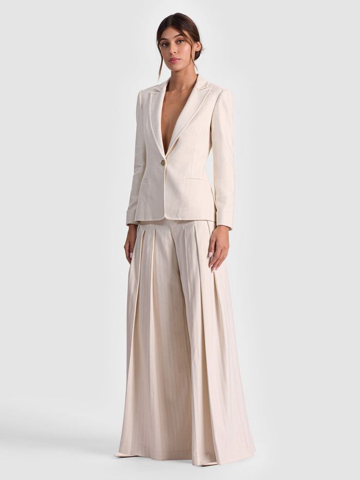 RYDER SLIM BLAZER - OFF WHITE/OATMEAL