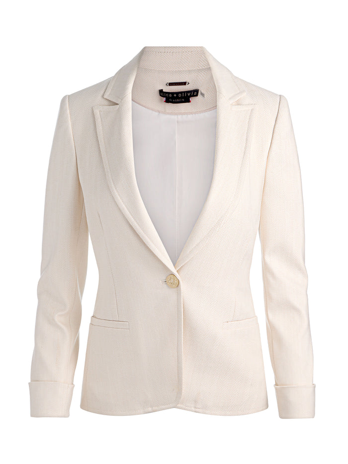 RYDER SLIM BLAZER - OFF WHITE/OATMEAL