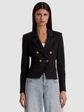 SABLE DOUBLE BREASTED CROPPED BLAZER - BLACK