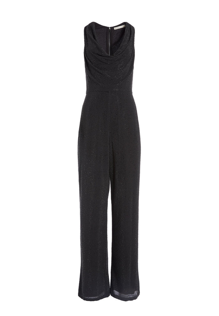 SALEM CRYSTAL HALTER JUMPSUIT - BLACK
