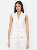 SAMMIE SCULPTED BLAZER VEST - OFF WHITE