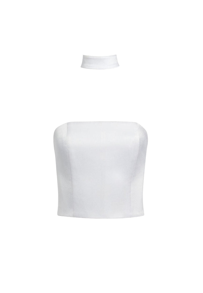 SARAPHINA CROPPED BUSTIER - WHITE