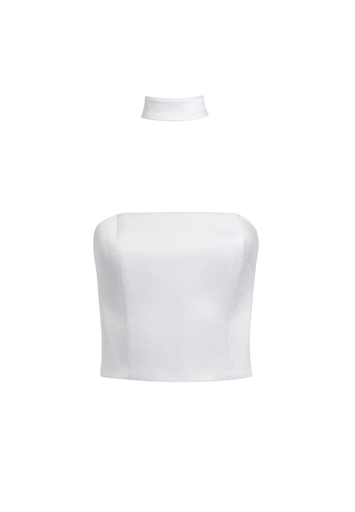 SARAPHINA CROPPED BUSTIER - WHITE
