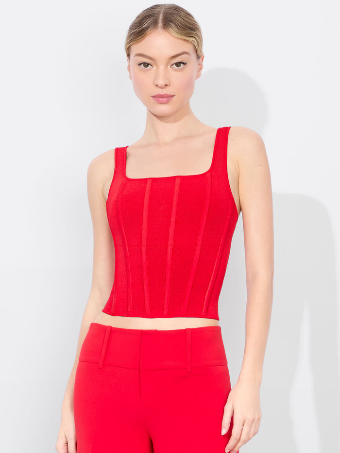 SARIAH CORSET TANK - BRIGHT RUBY