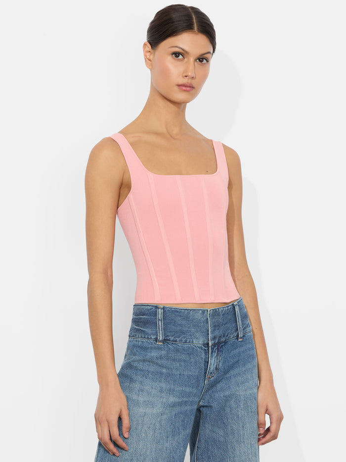 SARIAH CORSET TANK - DUSTY ROSE