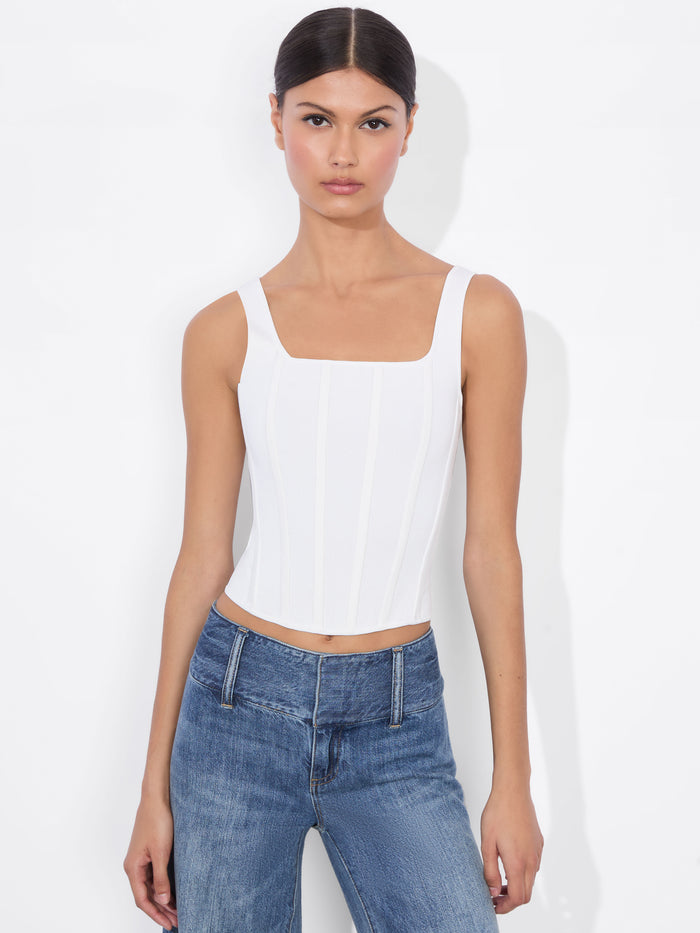 SARIAH CORSET TANK - SOFT WHITE