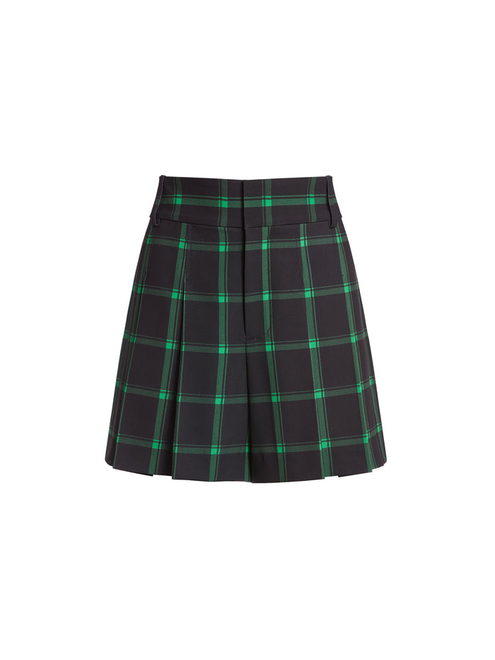 SCARLET HIGH WAISTED SHORTS - BLACK/EMERALD
