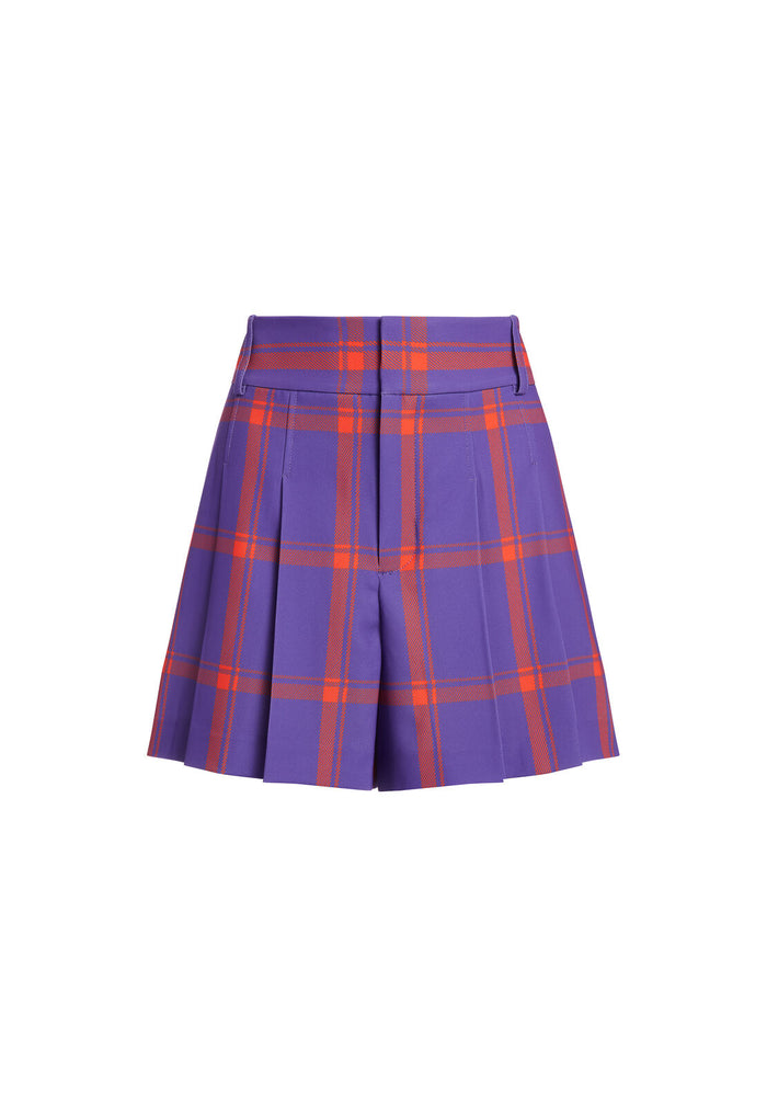SCARLET HIGH WAISTED SHORTS - EGGPLANT/BURNT ORANGE