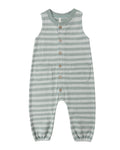Sea Green Stripe Summer Waffle Jumpsuit