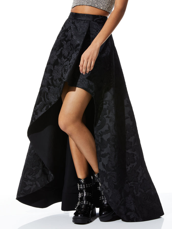SERRA ASYMMETRICAL HIGH LOW SKIRT - BLACK