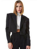 SHAN CROPPED BLAZER - BLACK