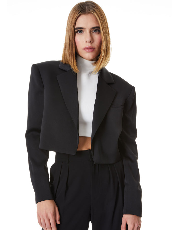 SHAN CROPPED BLAZER - BLACK