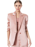 SHAN RUCHED SLEEVE BLAZER - BURNT ROSE