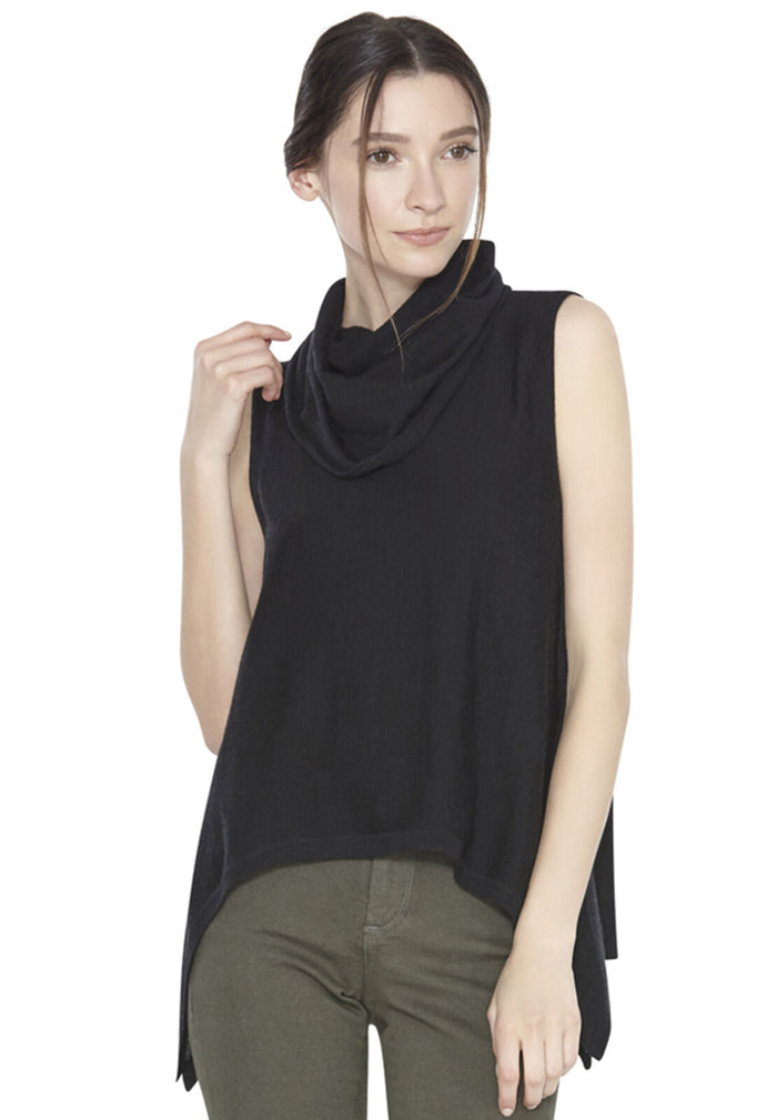 SHARRY SLEEVELESS TURTLENECK - BLACK