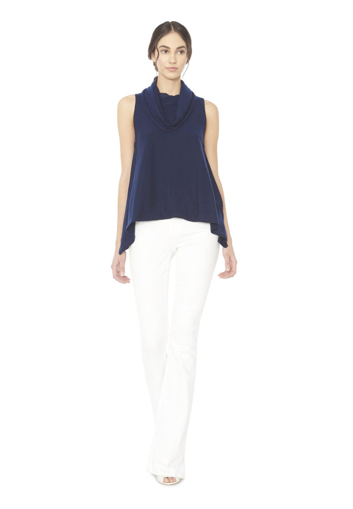 SHARRY SLEEVELESS TURTLENECK - NAVY