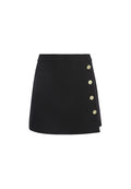 SHERILYN WRP FR BUTTONED SKORT - BLACK