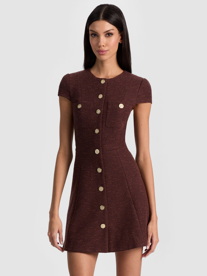 SHILOH MINI DRESS - DARK CHOCOLATE