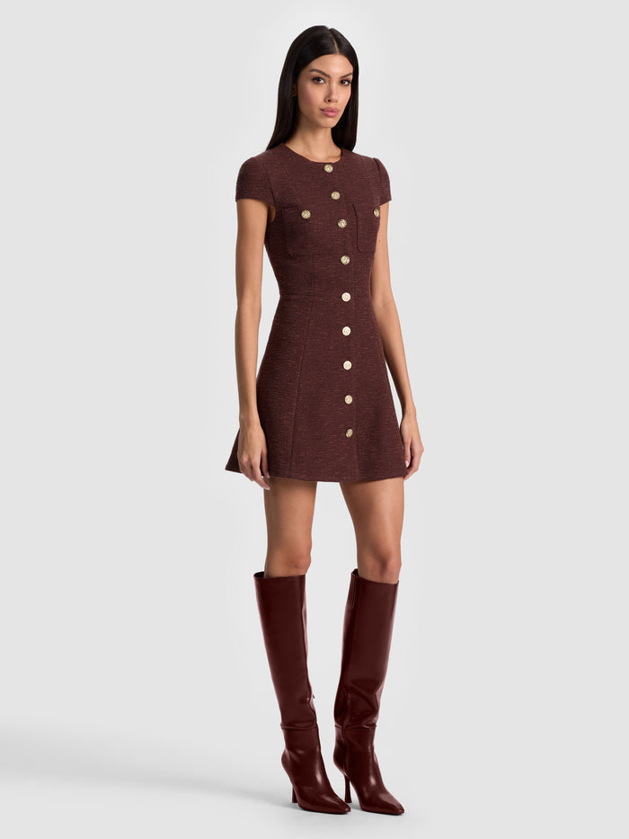 SHILOH MINI DRESS - DARK CHOCOLATE