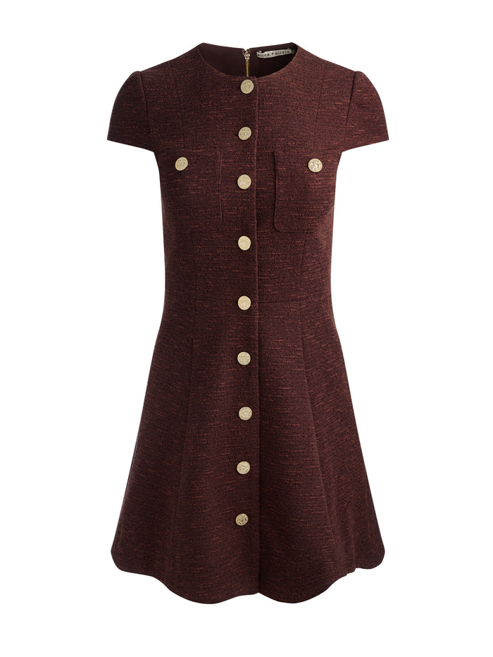SHILOH MINI DRESS - DARK CHOCOLATE