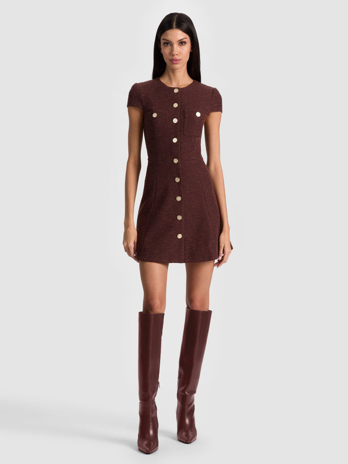 SHILOH MINI DRESS - DARK CHOCOLATE