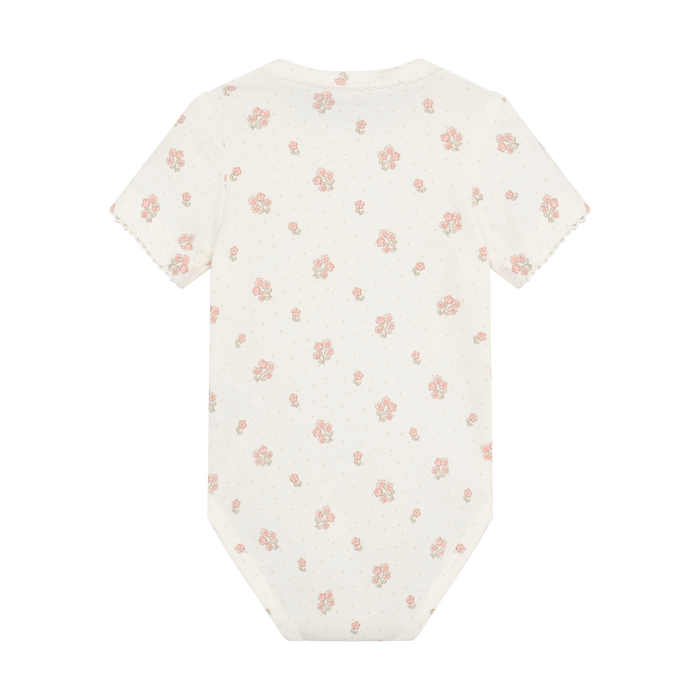 Short Sleeve Bodysuit- Vanilla Ice Floral