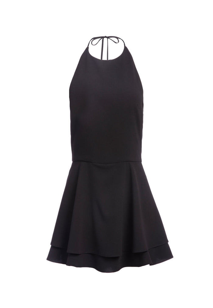 SICILY HALTER ROMPER - BLACK