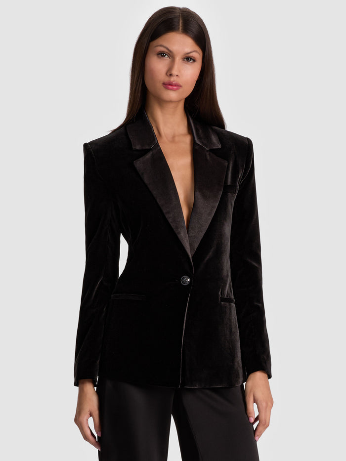 SILAS VELVET BLAZER - BLACK