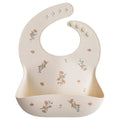 Silicone Bib by Mushie - Pink Flowers