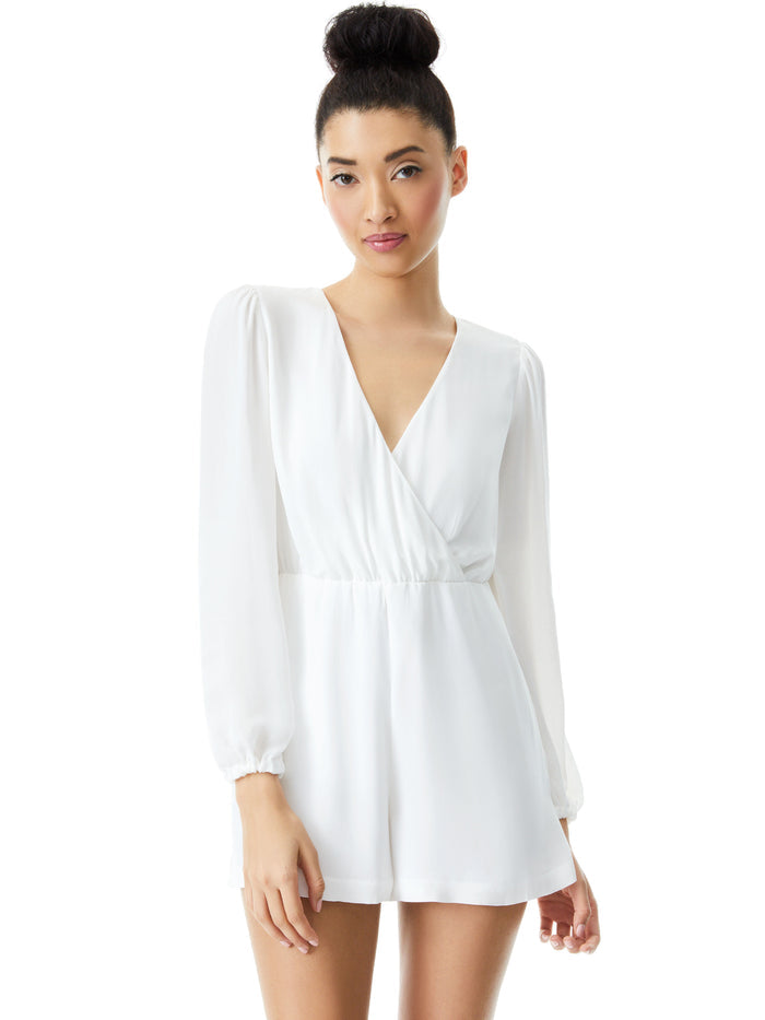 SINCLAIR V-NECK ROMPER - OFF WHITE