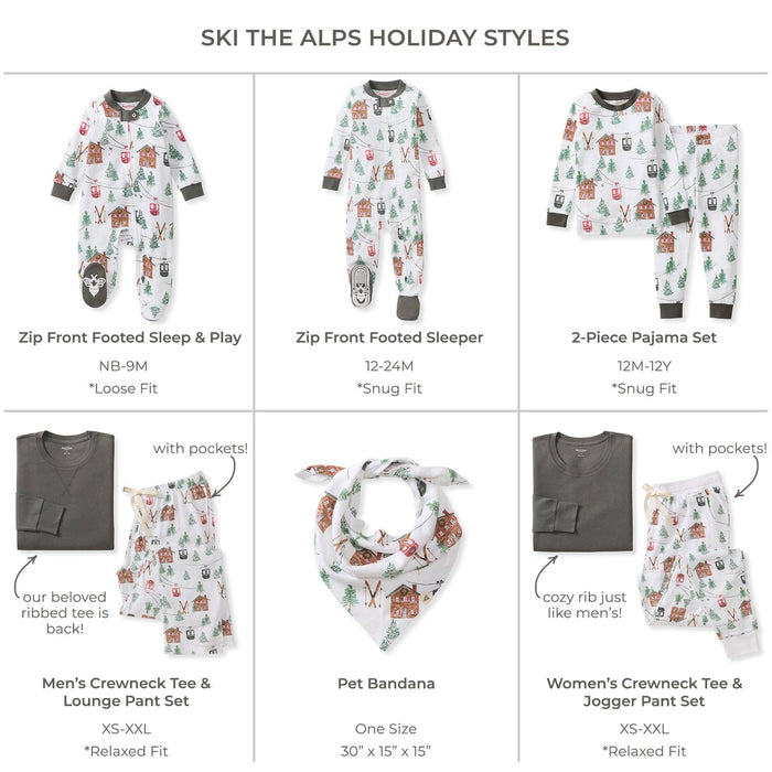 Ski The Alps Matching Family Pajamas