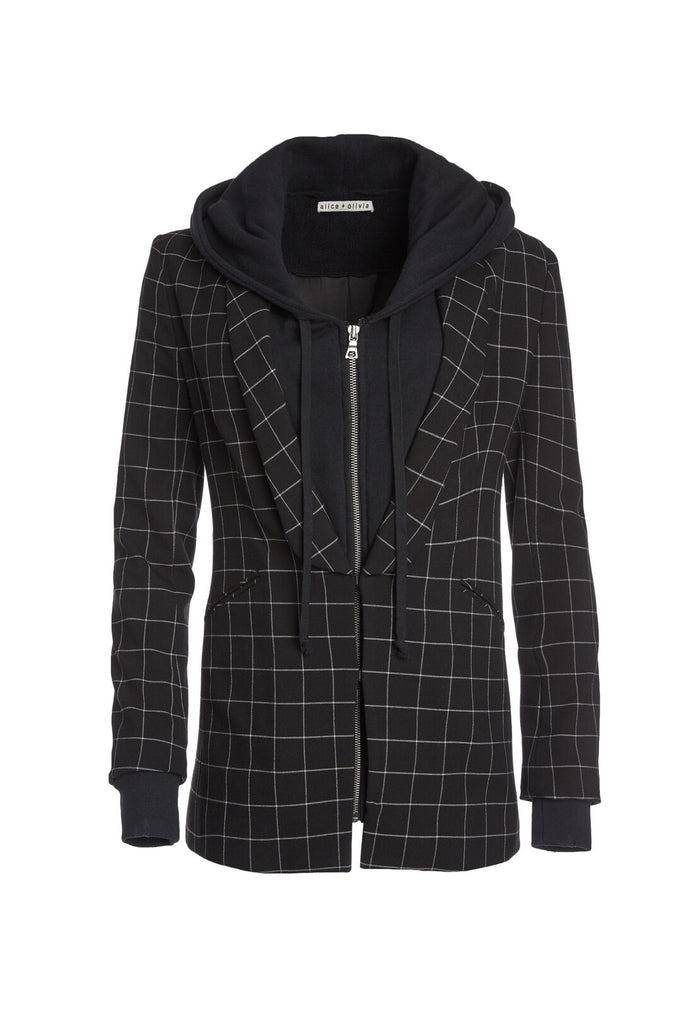 SKYE LONG BXY BOYFRIEND BLAZER - BLACK/WHITE
