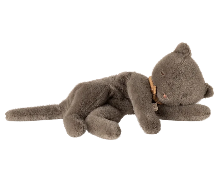 Sleeping Kitten Plush, Medium- Grey