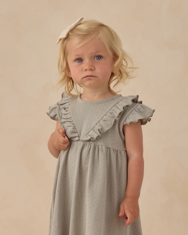 Sleeveless Ruffle V Dress Sage