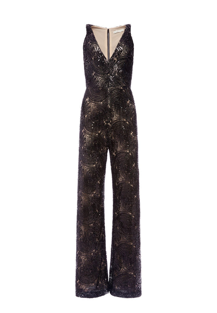SOFIA EMBELLISHED JUMPSUIT - BLACK