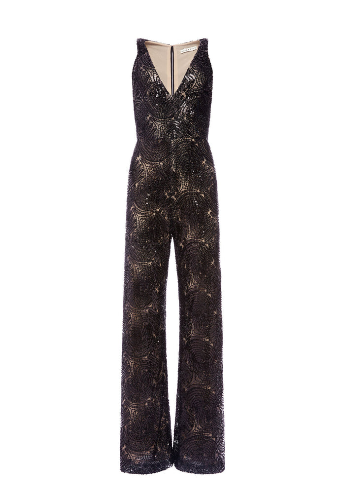 SOFIA EMBELLISHED JUMPSUIT - BLACK