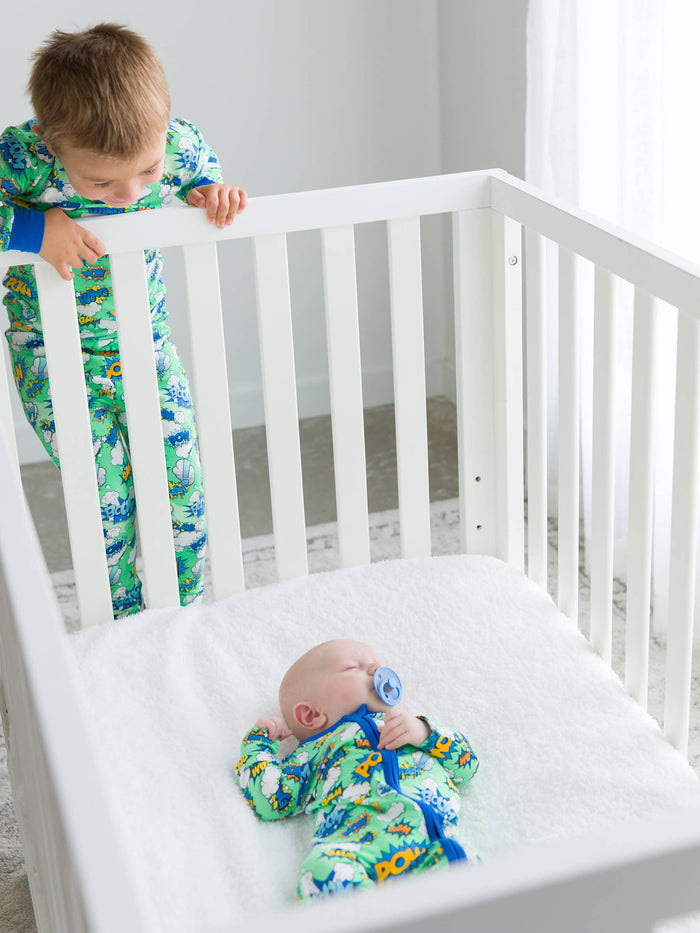 SoftSnooze™ Baby Boys Bamboo Viscose Boom Pow Footed One Piece Pajama