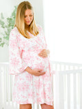 SoftSnooze™ Women's Bamboo Viscose Pink Butterfly Garden Toile Mommy & Me Maternity Robe