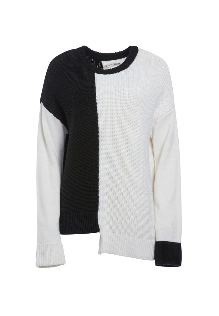 SPARROW CREWNECK PULLOVER - BLACK/SOFT WHITE