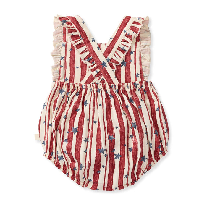 Stars & Stripes Baby Girl Bubble Romper