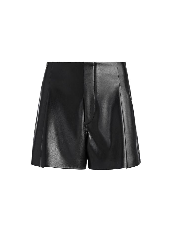 STEFFIE VEGAN LEATHER SHORT - ALMOND