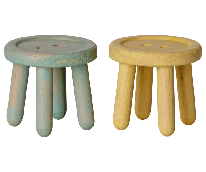 Stool Set, Mouse- Mint/Light Yellow