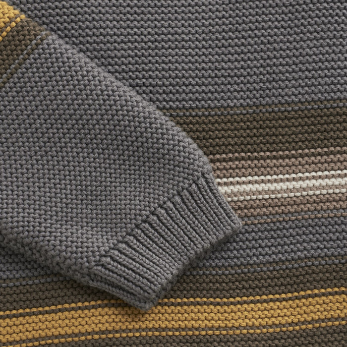 Striped Knit Sweater- Gargoyle