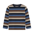 Striped Long Sleeve T-shirt- Dark Sapphire
